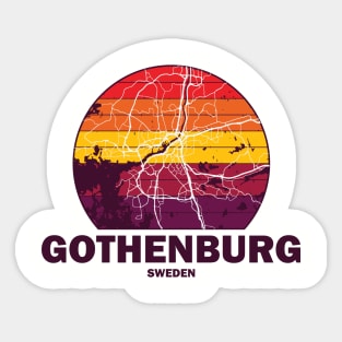 Gothenburg Retro Maps Sticker